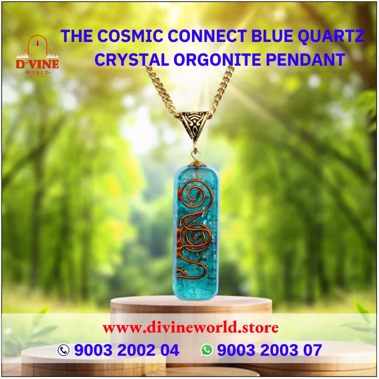 Blue Quartz Crystal Orgonite Pendant 